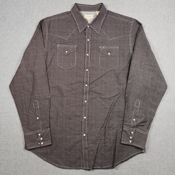 Stetson Shirt Mens 2XL Western Pearl Snap Long Sleeve Cowboy Rodeo - Picture 2 of 11